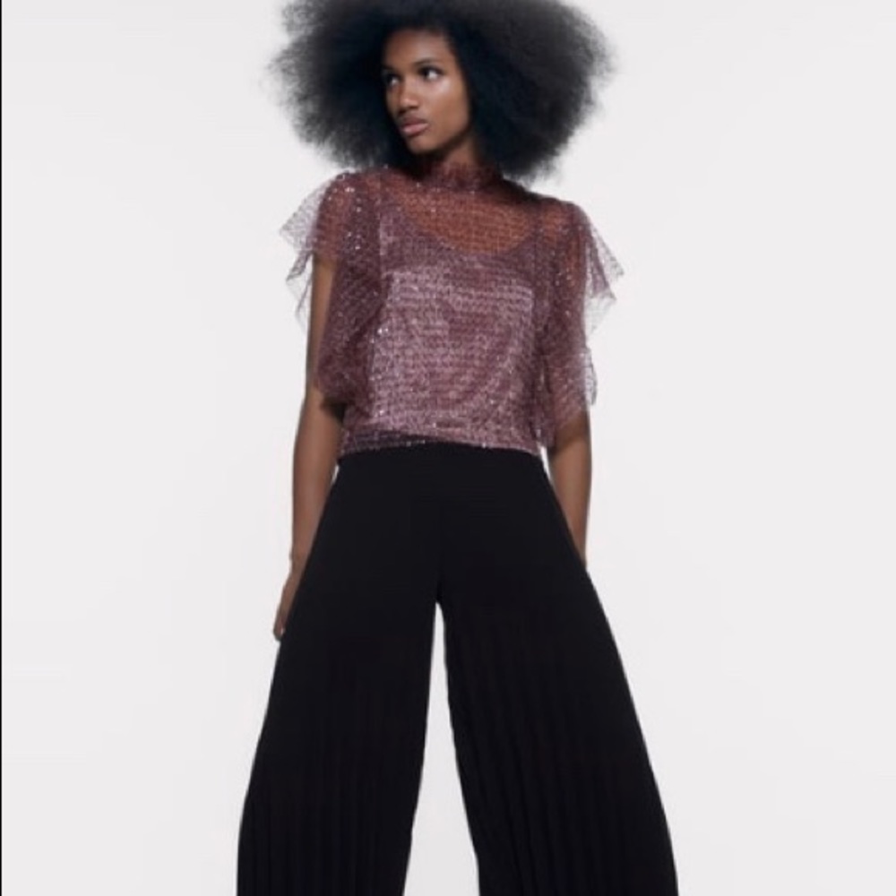 Zara textured sequin top